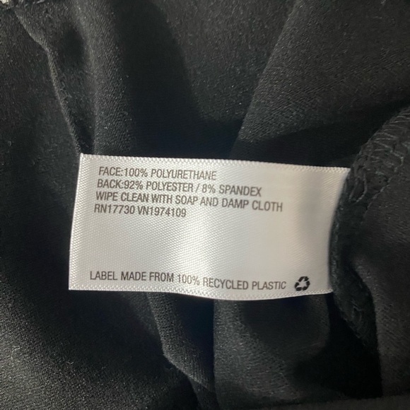 Wild Fable Faux Leather Black High Rise Split Flare Hem Pants Womens Size Large - Picture 6 of 8